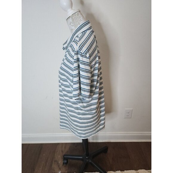 Mohnton Made Polo Shirt Golf White Striped Short Sleeve Men's Large - Picture 3 of 7